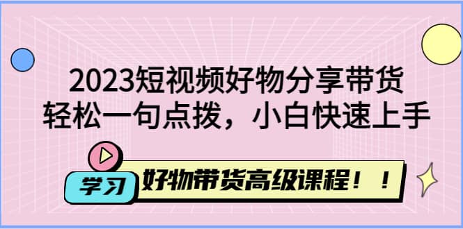 2023短视频好物分享带货，好物带货高级课程，轻松一句点拨，小白快速上手 - 维兴科技-维兴科技