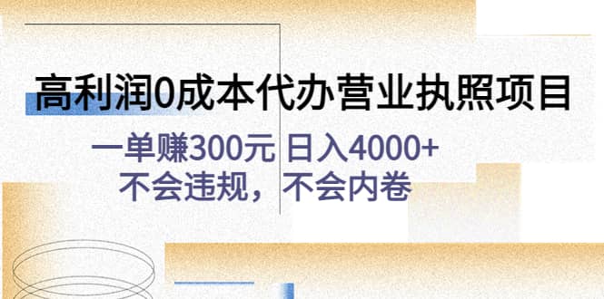 高利润0成本代办营业执照项目：不会违规，不会内卷 - 维兴科技-维兴科技