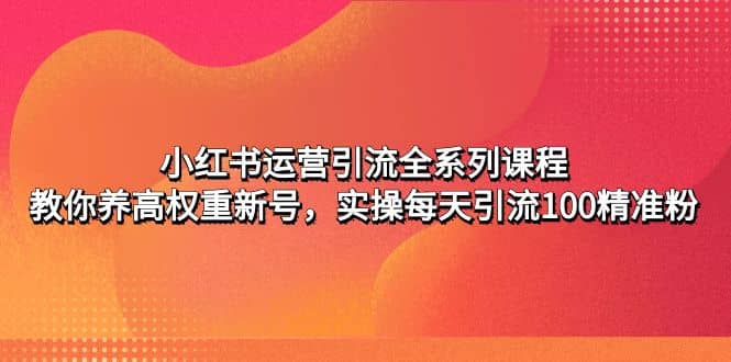 小红书运营引流全系列课程：教你养高权重新号 - 维兴科技-维兴科技