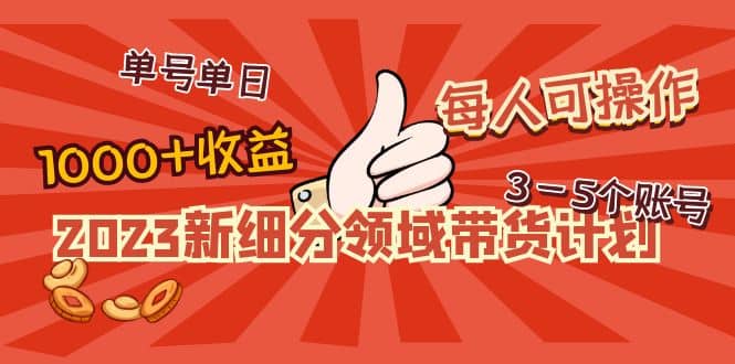 2023新细分领域带货计划：单号单日1000+收益不难，每人可操作3-5个账号 - 维兴科技-维兴科技