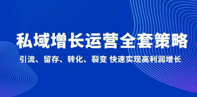 私域增长运营全套策略：引流、留存、转化、裂变 快速实现高利润增长 - 维兴科技-维兴科技