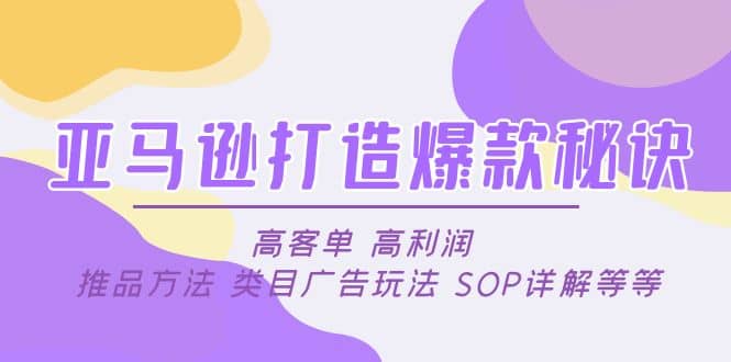 亚马逊打造爆款秘诀：高客单 高利润 推品方法 类目广告玩法 SOP详解等等 - 维兴科技-维兴科技