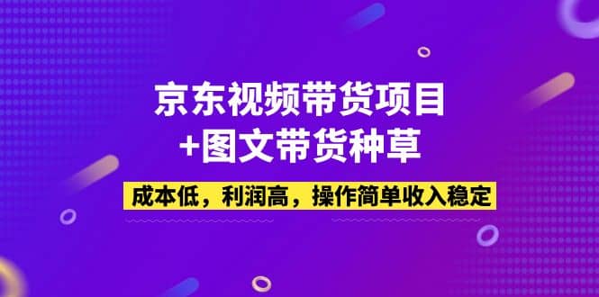 京东视频带货项目+图文带货种草，成本低，利润高，操作简单收入稳定 - 维兴科技-维兴科技