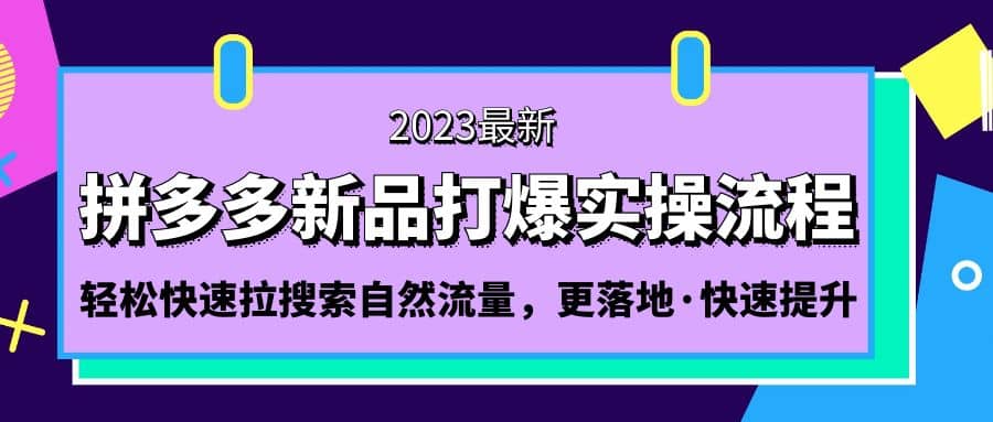 拼多多-新品打爆实操流程：轻松快速拉搜索自然流量，更落地·快速提升 - 维兴科技-维兴科技