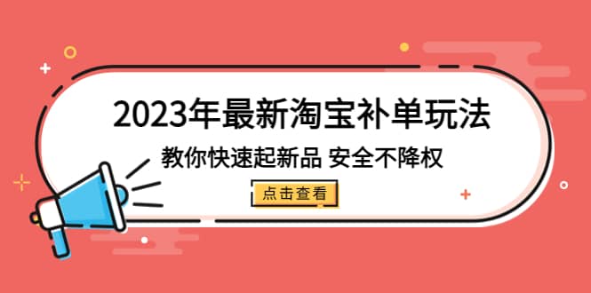 2023年最新淘宝补单玩法，教你快速起·新品，安全·不降权（18课时） - 维兴科技-维兴科技