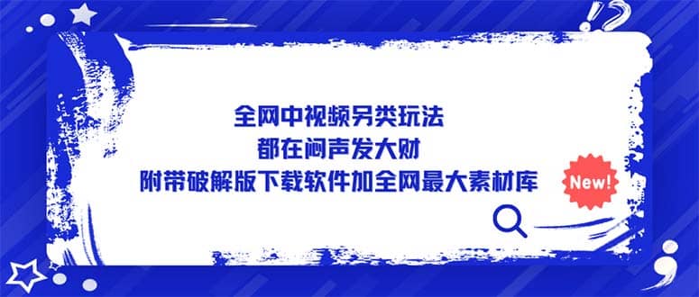 全网中视频另类玩法，都在闷声发大财，附带下载软件加全网最大素材库 - 维兴科技-维兴科技