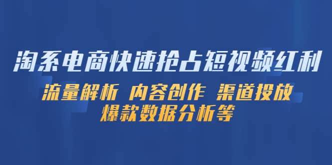 淘系电商快速抢占短视频红利：流量解析 内容创作 渠道投放 爆款数据分析等 - 维兴科技-维兴科技