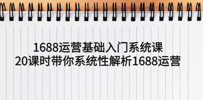 1688运营基础入门系统课，20课时带你系统性解析1688运营 - 维兴科技-维兴科技