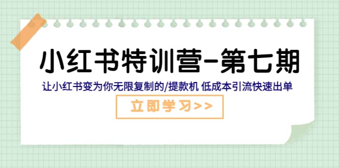 小红书特训营-第七期 让小红书变为你无限复制的/提款机 低成本引流快速出单 - 维兴科技-维兴科技