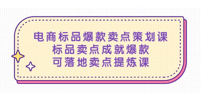 电商标品爆款卖点策划课，标品卖点成就爆款，可落地卖点提炼课 - 维兴科技-维兴科技