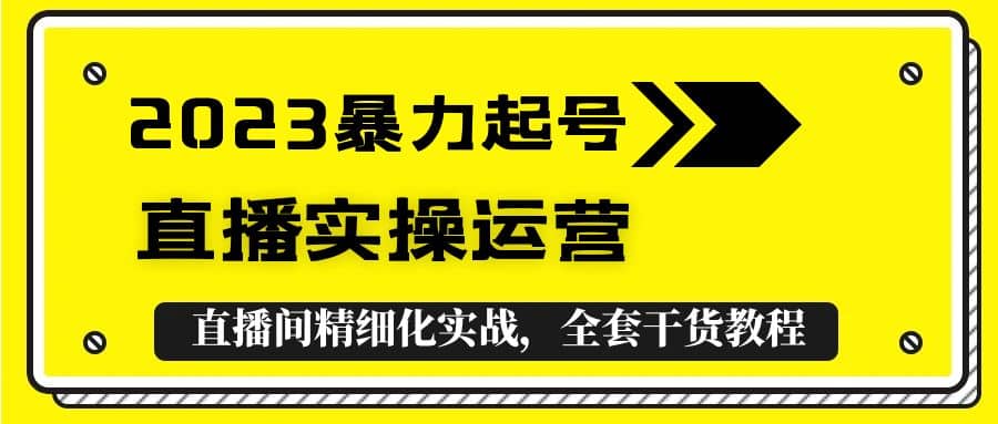 2023暴力起号+直播实操运营，全套直播间精细化实战，全套干货教程 - 维兴科技-维兴科技
