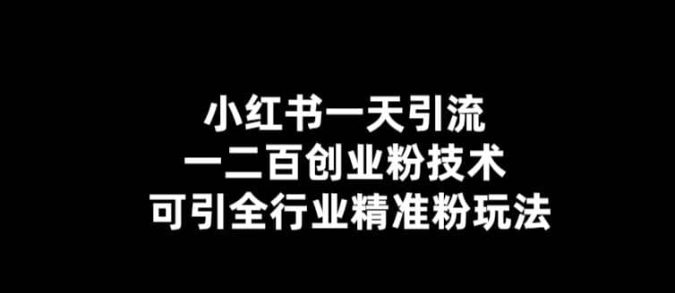 【引流必备】小红书一天引流一二百创业粉技术，可引全行业精准粉玩法 - 维兴科技-维兴科技