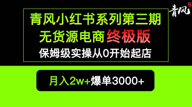 小红书无货源电商爆单终极版【视频教程+实战手册】保姆级实操从0起店爆单 - 维兴科技-维兴科技