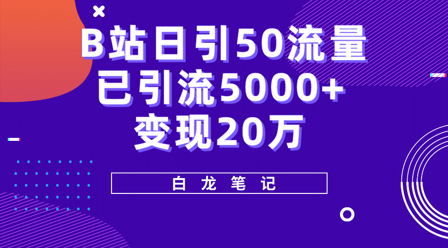 B站日引50+流量，实战已引流5000+变现20万，超级实操课程 - 维兴科技-维兴科技