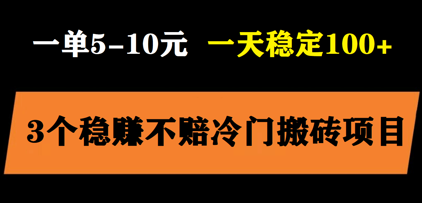 3个最新稳定的冷门搬砖项目，小白无脑照抄当日变现日入过百 - 维兴科技-维兴科技