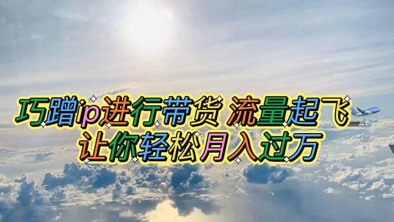 巧蹭ip进行带货，流量起飞，让你轻松月入过万 - 维兴科技-维兴科技