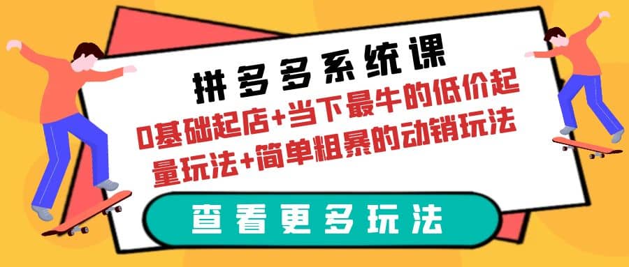 拼多多系统课：0基础起店+当下最牛的低价起量玩法+简单粗暴的动销玩法 - 维兴科技-维兴科技