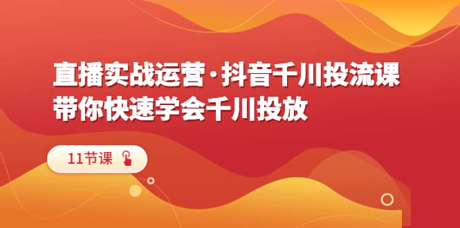 直播实战运营·抖音千川投流课，带你快速学会千川投放（11节课） - 维兴科技-维兴科技
