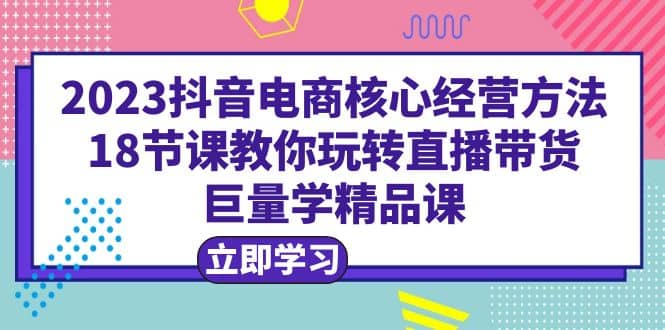 2023抖音电商核心经营方法：18节课教你玩转直播带货，巨量学精品课 - 维兴科技-维兴科技