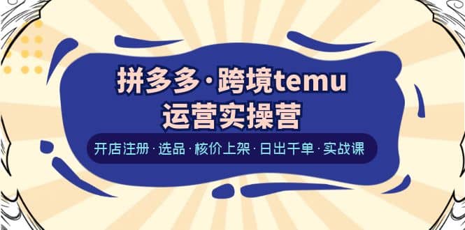 拼多多·跨境temu运营实操营：开店注册·选品·核价上架·日出千单·实战课 - 维兴科技-维兴科技