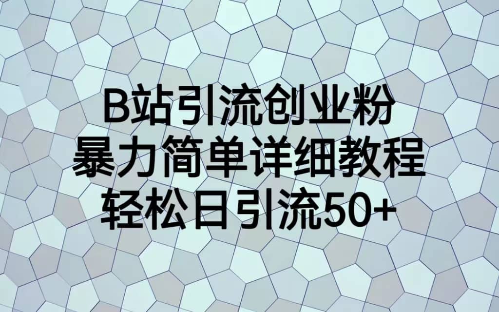 B站引流创业粉，暴力简单详细教程，轻松日引流50+ - 维兴科技-维兴科技