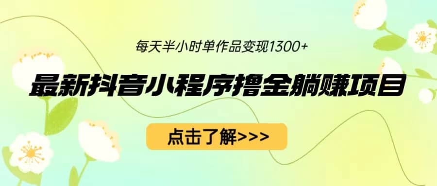 最新抖音小程序撸金躺赚项目，一部手机每天半小时，单个作品变现1300+ - 维兴科技-维兴科技