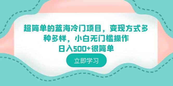 超简单的蓝海冷门项目，变现方式多种多样，小白无门槛操作日入500+很简单 - 维兴科技-维兴科技