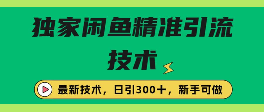 独家闲鱼引流技术，日引300＋实战玩法 - 维兴科技-维兴科技