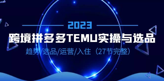 2023跨境·拼多多·TEMU实操与选品，趋势·选品·运营·入住（27节完整） - 维兴科技-维兴科技