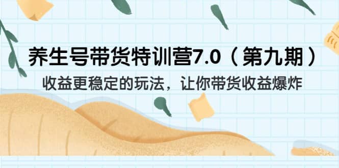 养生号带货特训营7.0（第九期）收益更稳定的玩法 让你带货收益爆炸（11节） - 维兴科技-维兴科技