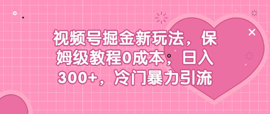视频号掘金新玩法，保姆级教程0成本，日入300+，冷门暴力引流 - 维兴科技-维兴科技