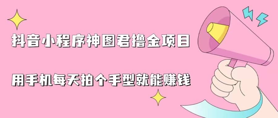 抖音小程序神图君撸金项目，用手机每天拍个手型挂载一下小程序就能赚钱 - 维兴科技-维兴科技