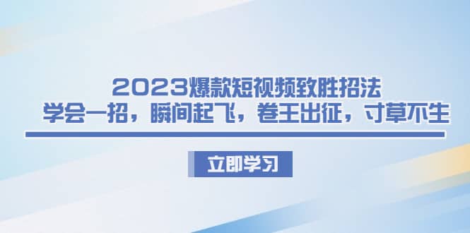 2023爆款短视频致胜招法，学会一招，瞬间起飞，卷王出征，寸草不生 - 维兴科技-维兴科技