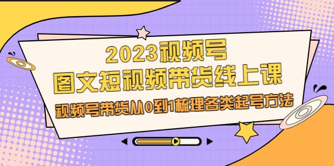 2023视频号-图文短视频带货线上课，视频号带货从0到1梳理各类起号方法 - 维兴科技-维兴科技