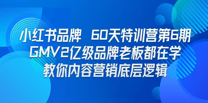 小红书品牌 60天特训营第6期 GMV2亿级品牌老板都在学 教你内容营销底层逻辑 - 维兴科技-维兴科技