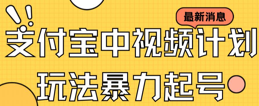 支付宝中视频玩法暴力起号影视起号有播放即可获得收益（带素材） - 维兴科技-维兴科技