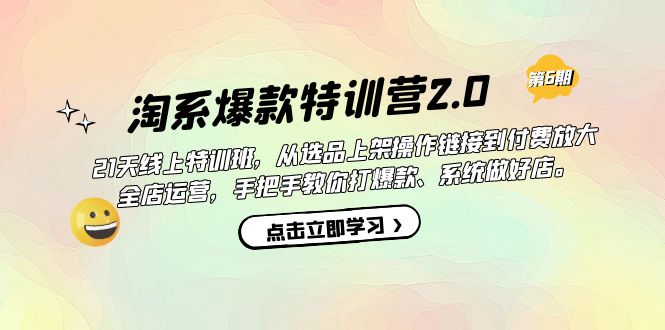 淘系爆款特训营2.0【第六期】从选品上架到付费放大 全店运营 打爆款 做好店 - 维兴科技-维兴科技