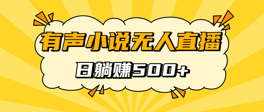 有声小说无人直播，睡着觉日入500，保姆式教学 - 维兴科技-维兴科技