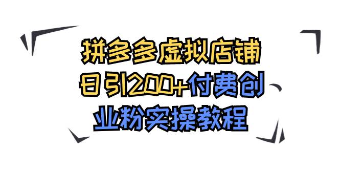 拼多多虚拟店铺日引200+付费创业粉实操教程 - 维兴科技-维兴科技