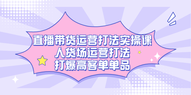 直播带货运营打法实操课，人货场运营打法，打爆高客单单品 - 维兴科技-维兴科技