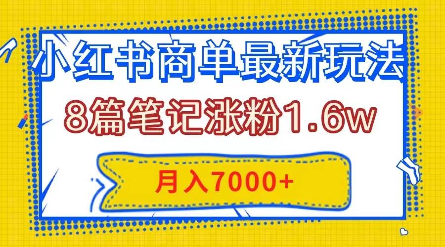 小红书商单最新玩法，8篇笔记涨粉1.6w，几分钟一个笔记，月入7000+ - 维兴科技-维兴科技