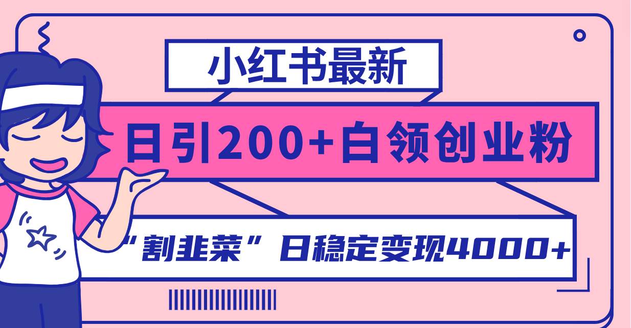 小红书最新日引200+创业粉”割韭菜“日稳定变现4000+实操教程！ - 维兴科技-维兴科技