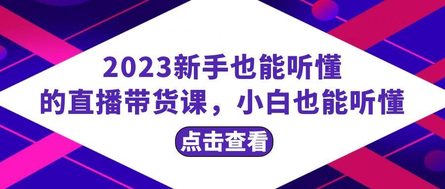 2023新手也能听懂的直播带货课，小白也能听懂，20节完整 - 维兴科技-维兴科技