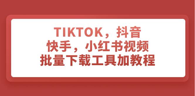 TIKTOK，抖音，快手，小红书视频批量下载工具加教程 - 维兴科技-维兴科技