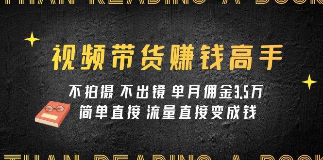 视频带货赚钱高手课程：不拍摄 不出镜 单月佣金3.5w 简单直接 流量直接变钱 - 维兴科技-维兴科技