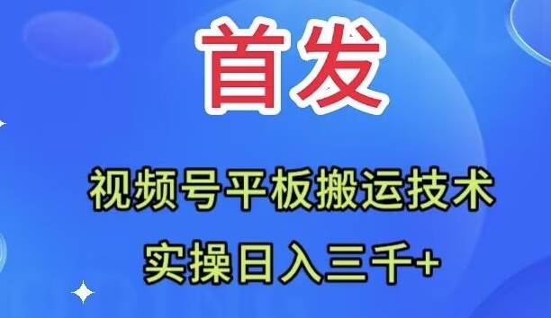 全网首发：视频号平板搬运技术，实操日入三千＋ - 维兴科技-维兴科技