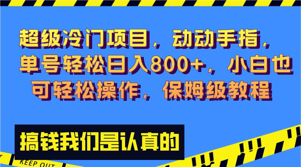 超级冷门项目,动动手指，单号轻松日入800+，小白也可轻松操作，保姆级教程 - 维兴科技-维兴科技
