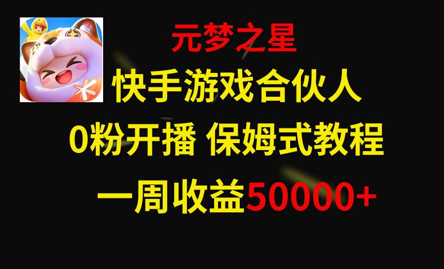 快手游戏新风口，元梦之星合伙人，一周收入50000+ - 维兴科技-维兴科技