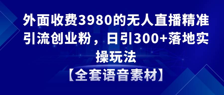 无人直播精准引流创业粉，日引300+落地实操玩法【全套语音素材】 - 维兴科技-维兴科技