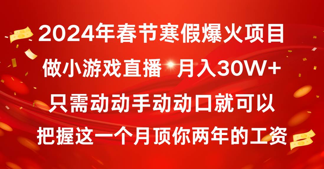 2024年春节寒假爆火项目，普通小白如何通过小游戏直播做到月入30W+ - 维兴科技-维兴科技